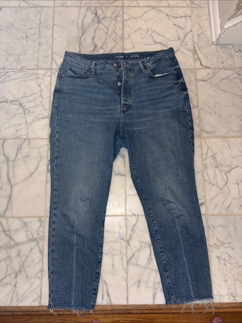 Old Navy Women's Medium Blue High-Rise Ankle Jeans